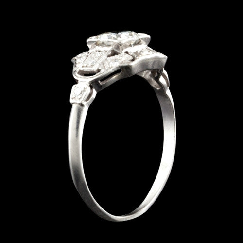 Vintage Platinum 0.87ct tw Diamond Ring