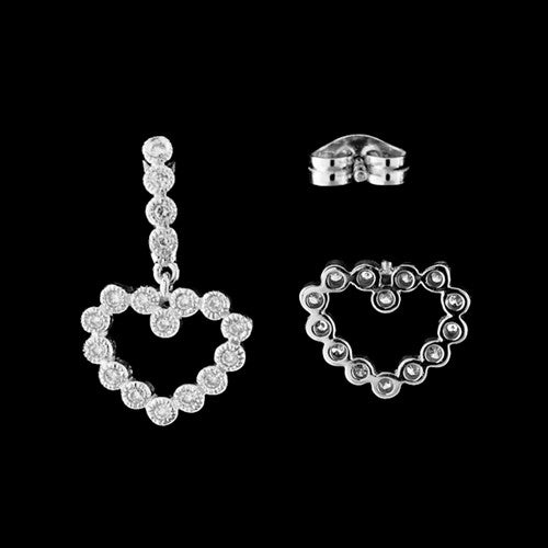 Diamond Heart Drop Earrings