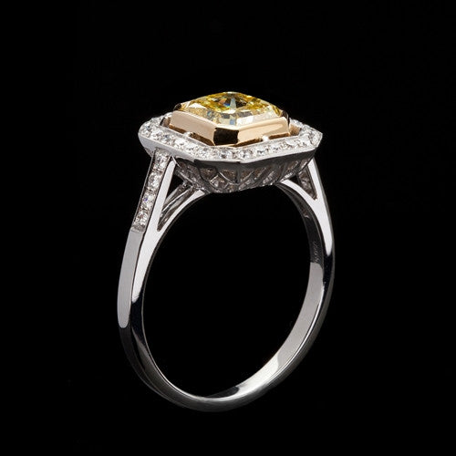 1.64ct Natural Fancy Vivid Yellow Diamond Ring
