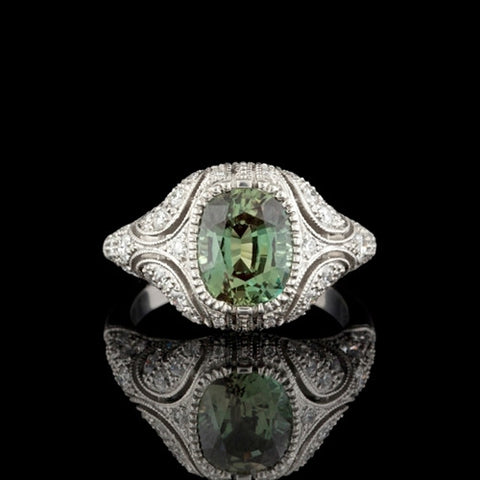 2.64ct Alexandrite & Diamond Platinum Ring