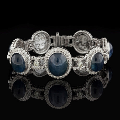 Cabochon Sapphire & Diamond Bracelet