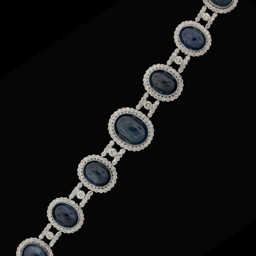 Cabochon Sapphire & Diamond Bracelet