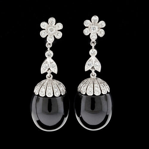 18Kt Diamond & Black Onyx Drop Earrings
