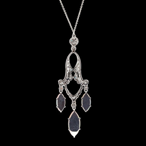 Opal and Diamond Chandelier Necklace
