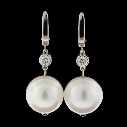 Pearl & Diamond Dangle Earrings