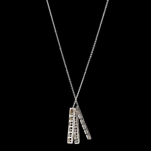 Diamond Triple Bar Pendant Necklace