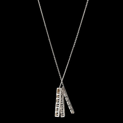 Diamond Triple Bar Pendant Necklace