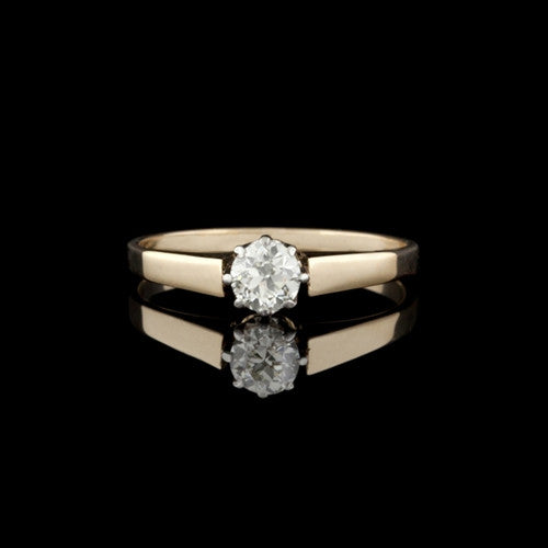 Old Mine Cut Solitaire Diamond Ring