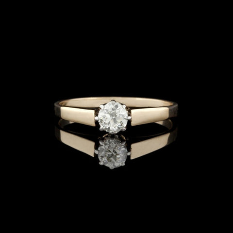 Old Mine Cut Solitaire Diamond Ring