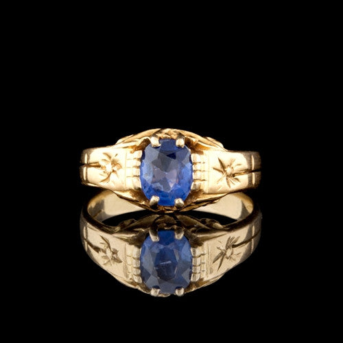 1ct Oval Sapphire 18KT Ring