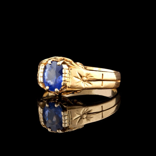 1ct Oval Sapphire 18KT Ring