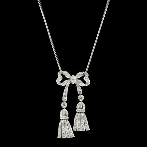 Tiffany & Co. Diamond Platinum Bow Necklace