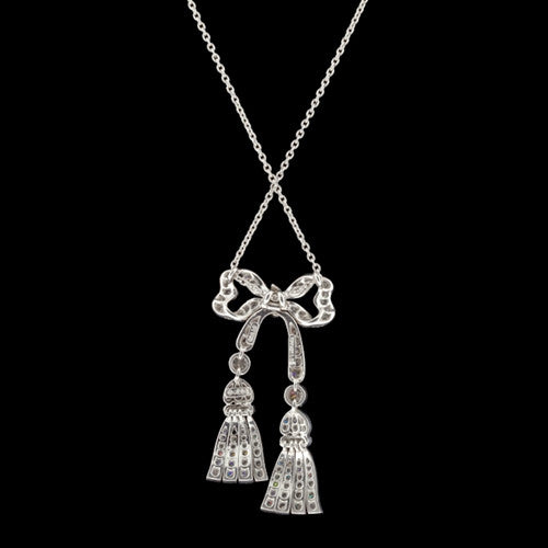 Tiffany & Co. Diamond Platinum Bow Necklace
