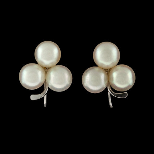 14KT Pearl Cluster Earrings