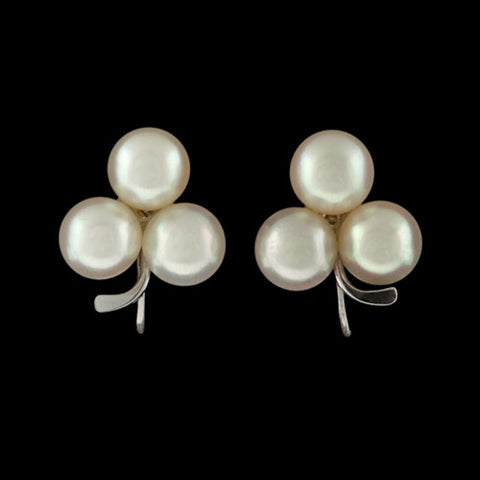 14KT Pearl Cluster Earrings