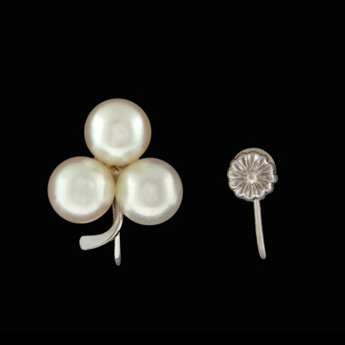14KT Pearl Cluster Earrings