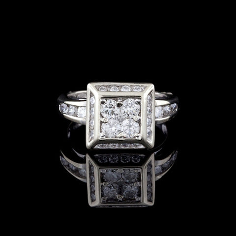 0.86ct tw Square Diamond Ring