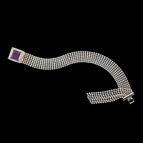 Amethyst & Diamond Bracelet