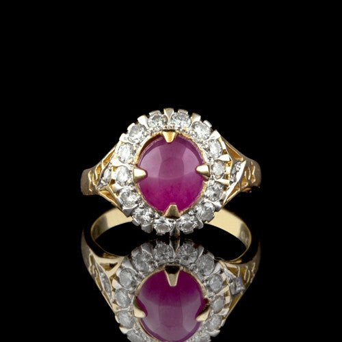 18Kt Star Ruby & Diamond Ring