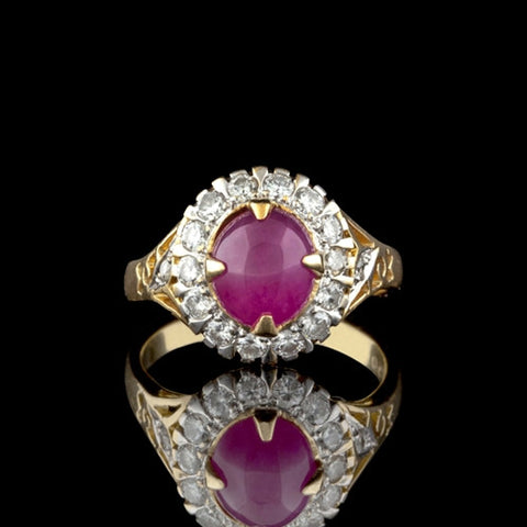 18Kt Star Ruby & Diamond Ring