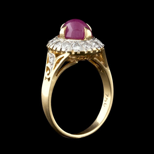 18Kt Star Ruby & Diamond Ring