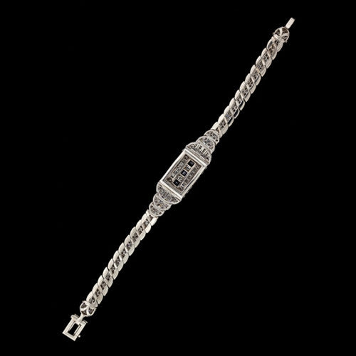 Vintage Diamond & Sapphire Platinum Bracelet