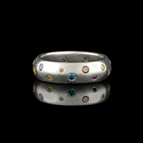 Platinum Colored Diamond Etoile Band