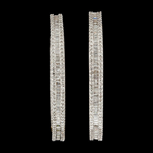3.40cts tw Diamond Hoop Earrings