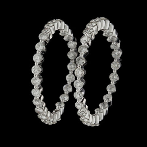 2.96cts tw Diamond Hoop Earrings