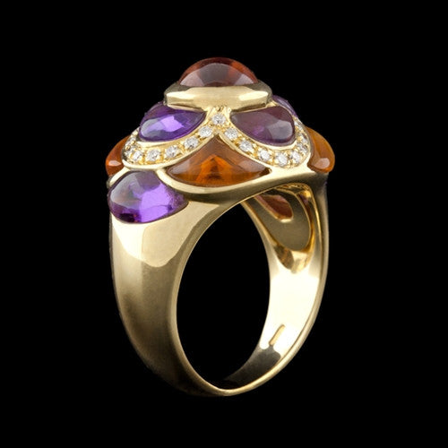 18Kt Colored Stone & Diamond Ring