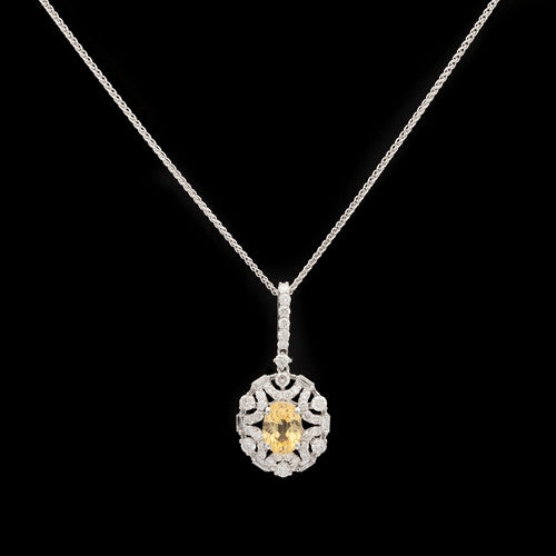 1.90ct Yellow Sapphire & Diamond Necklace