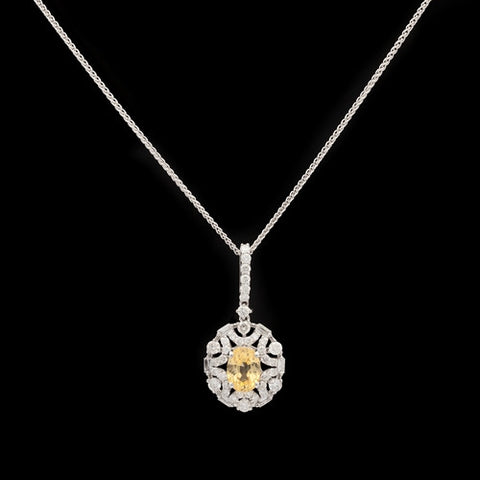 1.90ct Yellow Sapphire & Diamond Necklace