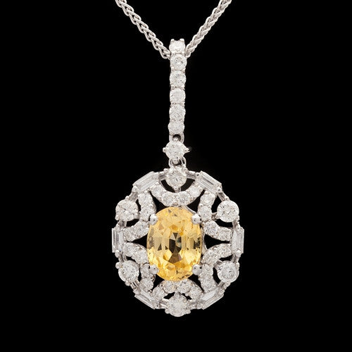 1.90ct Yellow Sapphire & Diamond Necklace