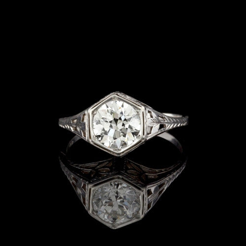 1.14ct European Cut GIA Diamond Ring