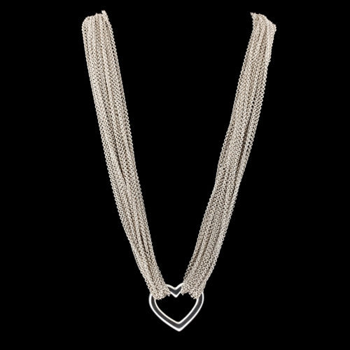 Tiffany & Co. Silver Multi-Strand Heart Necklace