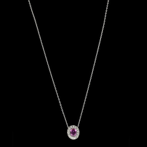 1.50ct Pink Sapphire and Diamond Necklace