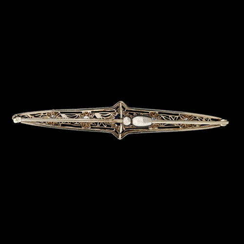 Estate Sapphire & Diamond Bar Brooch