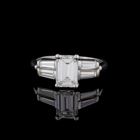 1.72ct tw Emerald Cut GIA Diamond Ring