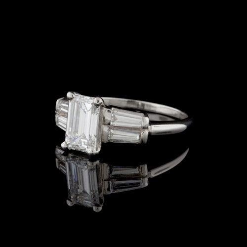 1.72ct tw Emerald Cut GIA Diamond Ring