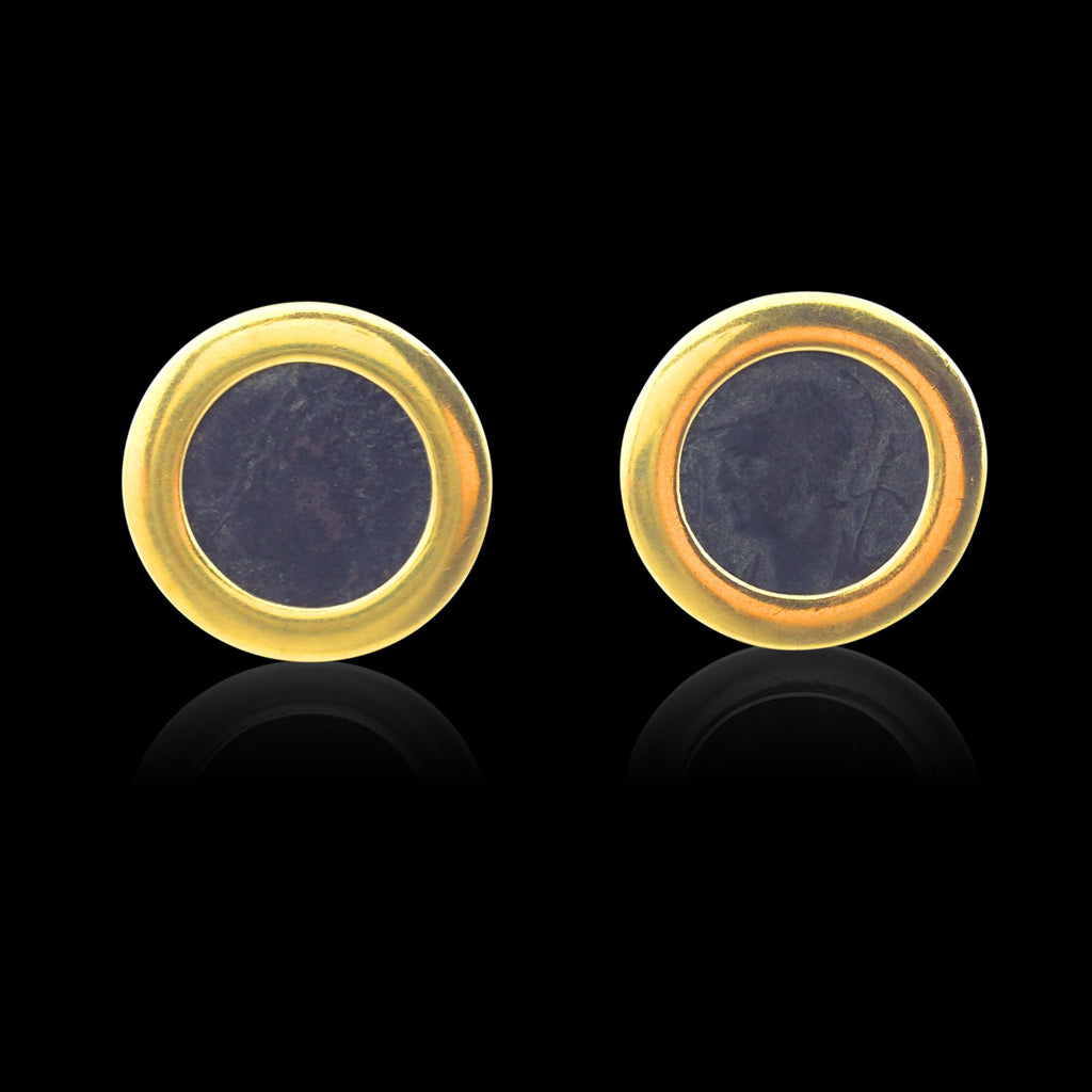Chimento 18k Yellow Gold and Ancient Coin Earrings