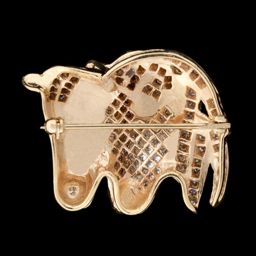 14Kt Diamond Horse Head Brooch