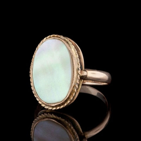 Vintage Mother of Pearl Ring & Earrings Set