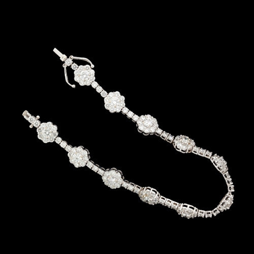9.18ct tw Floral Diamond Bracelet