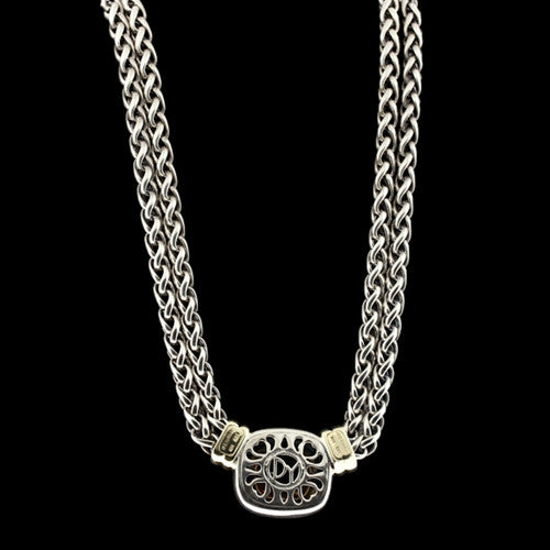 David Yurman Silver/Gold Citrine Necklace