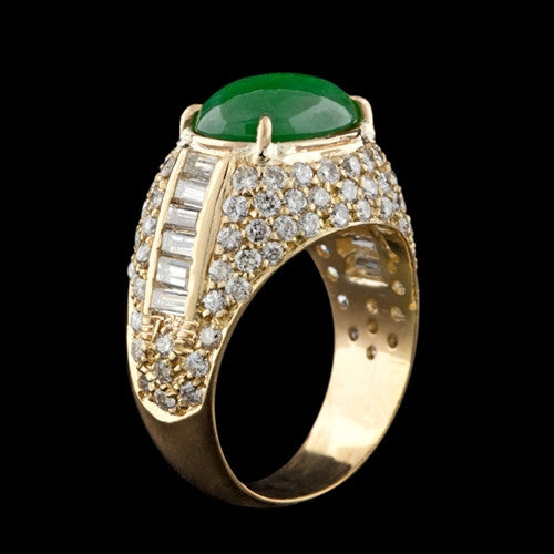Jade & Diamond 18Kt Ring
