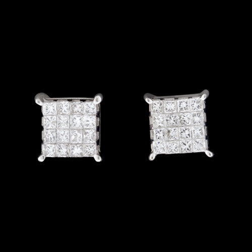 0.80ct tw Princess Cut Diamond Earrings