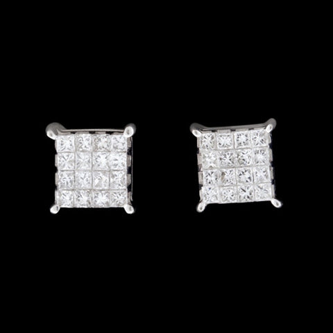 0.80ct tw Princess Cut Diamond Earrings