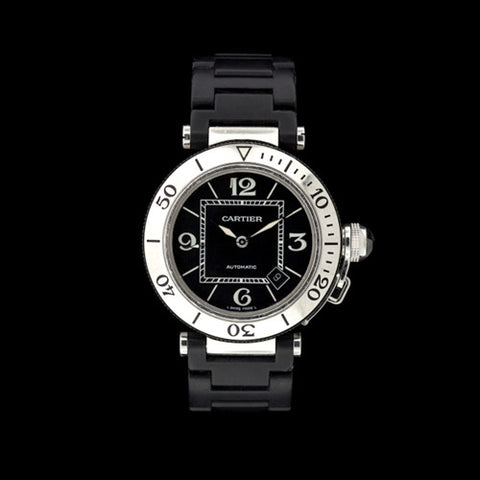 Cartier Pasha Stainless Steel & Rubber Watch