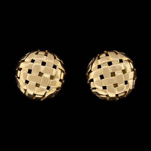 Tiffany & Co. 18Kt Woven Button Earrings