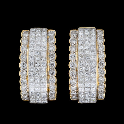 3.15ct tw Diamond Half Hoop Earrings